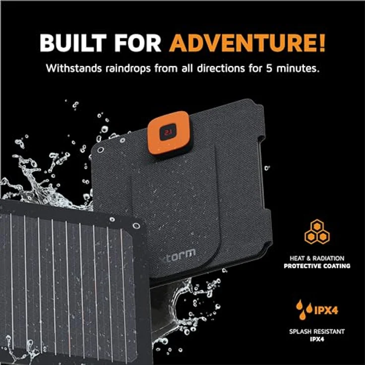 Xtorm SolarBooster, Solarpanel Xtreme Series, 14 W, tragbar, mit LCD-Anzeige und USB/USB-C Anschlüssen für mobiles Laden – Bild 6