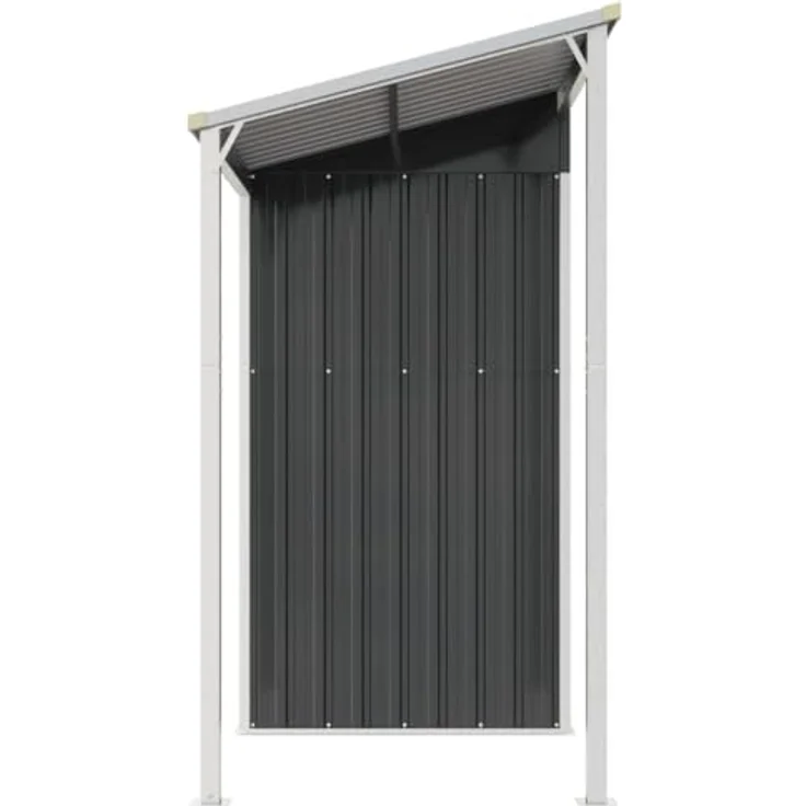 vidaXL Gartenhaus mit Schleppdach Anthrazit 277x110,5x181 cm Stahl – Bild 5
