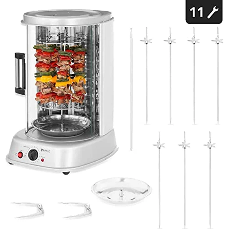 Royal VKB RCGV-1800-1, Elektrogrill 3-in-1 mit 1.800 W, vertikaler Rotisserie-Grill für Fleisch, Fisch und Gemüse, 31 L – Bild 5