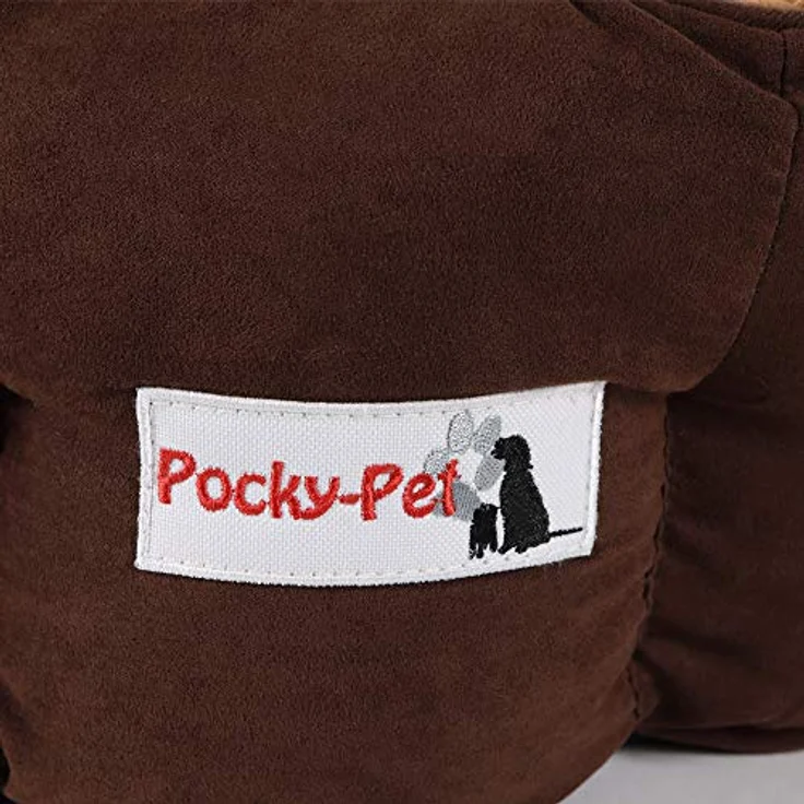 Pocky- Pet Hundebett braun L 72x62cm Hundekissen herausnehmbar Hundesofa waschbar 30° Plüsch Hundekorb – Bild 2