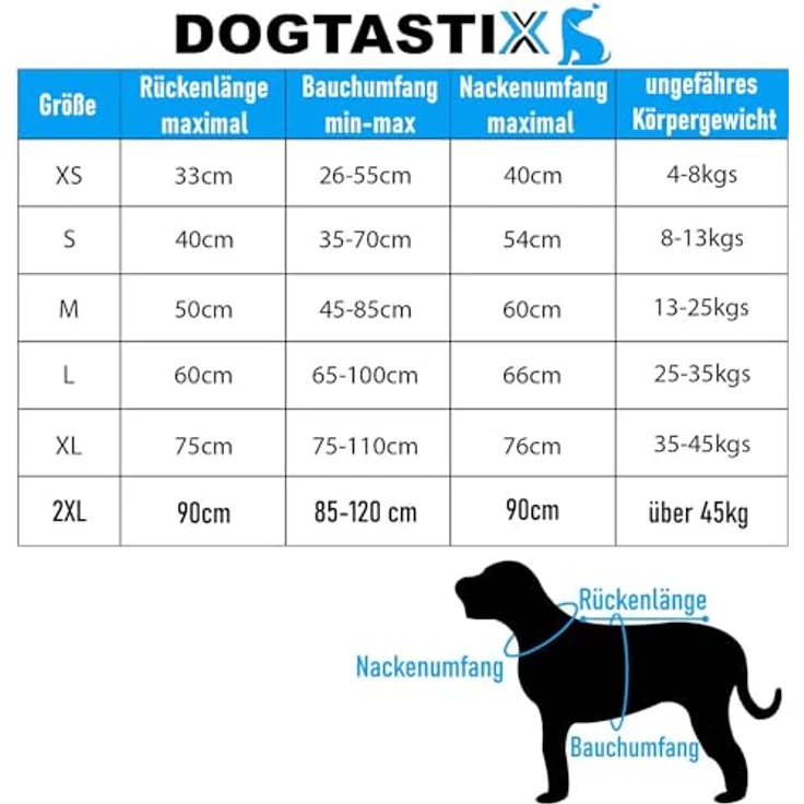 DOGTASTIX Hunde Bademantel schnelltrocknend kleine & große Rassen, Mikrofaser - saugstark & maschinenwaschbar - verstellbar – Bild 5