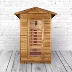 PureHaven Infrarotkabine Helsinki Alpha 120x120x210 cm aus kanadischem Hemlock-Holz Bluetooth-Soundsystem Timer Lichttherapie in 4 Farben digitale Steuerung