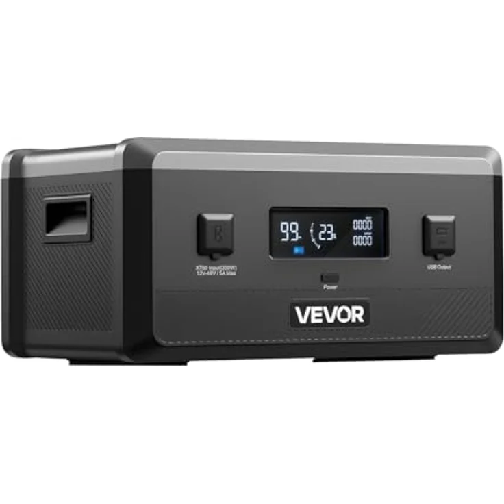 VEVOR Zusatzakku Q2400BP, 2160 Wh LiFePO4-Erweiterungsakku mit 3 Anschlüssen für tragbare Powerstation, Schwarz & Grau, ideal für Zuhause, Camping und Notfälle – Bild 9