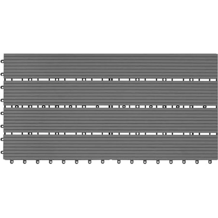 12er-Set WPC Terrassenfliese mit Klicksystem hellgrau – Bild 10