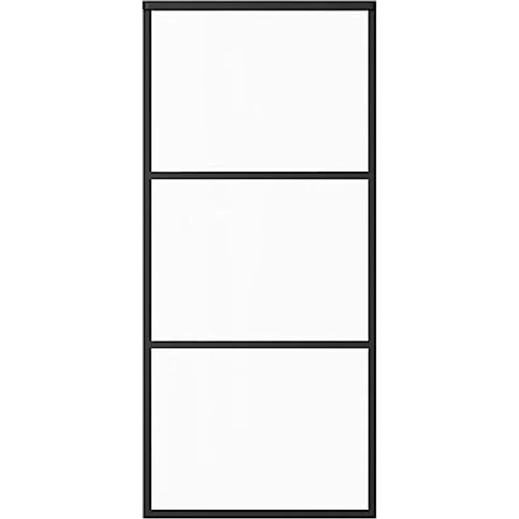 vidaXL Schiebetür mit Beschlag Glasschiebetür Glastür Glas Schiebe Tür ESG-Glas Aluminium 90x205cm, geräuschlose Soft-Stopp-Funktion – Bild 4