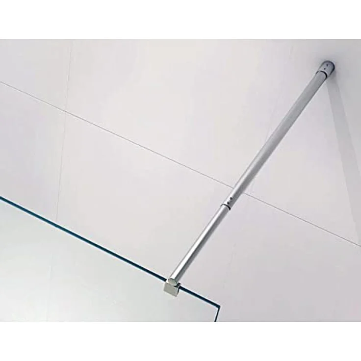 Bernstein Walk-In Duschwand EX101, 140 x 200 cm, 10 mm Nano ESG Milchglas, Chrom-Wandprofil, stabil und flexibel montierbar – Bild 4