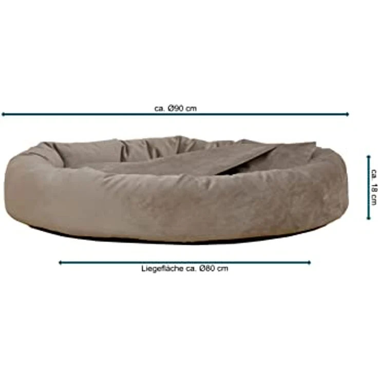 Rohrschneider Hundekissen Kuschelhöhle Denver Samt S-M-L mit Hundekotbeutelset (L, Taupe) - Nestcharakter, Abriebfestigkeit, Antirutschstoff – Bild 5