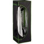 relaxdays Gewächshaus Growzelt indoor, 40 x 40 x 120 cm, lichtundurchlässig, feuchtigkeitsresistent, reflektierende Folie, schwarz