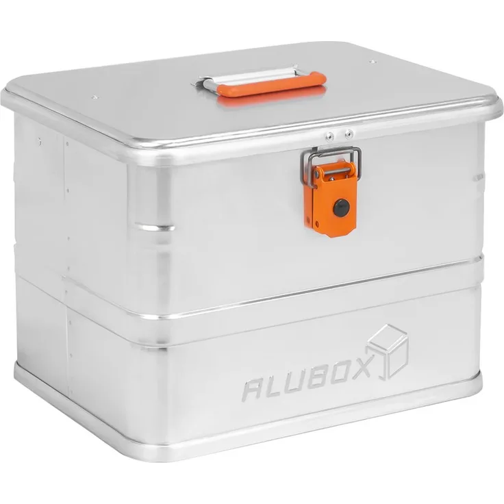 ALUBOX Werkzeugkoffer Motorradkoffer Outdoor Transportkiste (35 Liter) - Robuste Alukiste für Motorrad und Fahrrad, spritzwassergeschützt, stabile Aluminiumkonstruktion