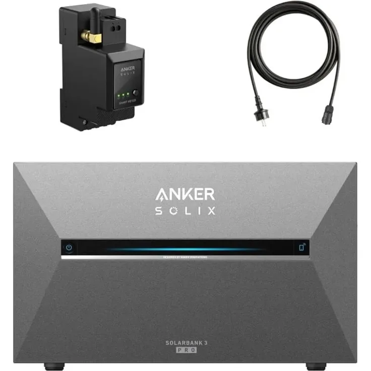 Anker SOLIX Solarbank 3 E2700 Pro Set, 2688Wh Stromspeicher mit 3600W Solareingang und Smart Meter