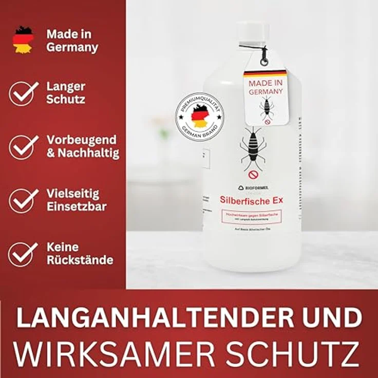 Bioformel LTK-008 Anti Silberfisch Spray Ex 1L - Hochwirksames Silberfischmittel mit Langzeitwirkung, geruchlos und fleckenfrei, für Indoor & Outdoor – Bild 4