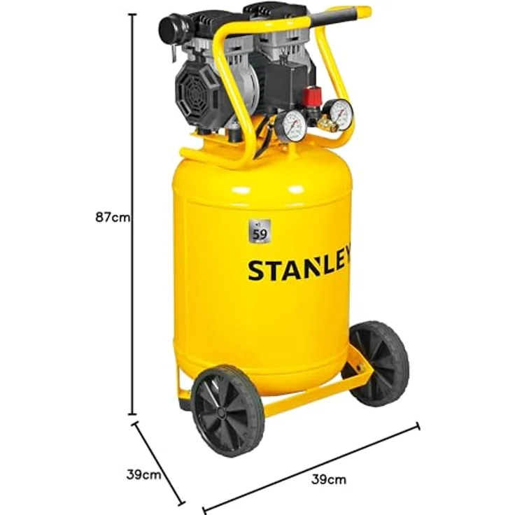 Stanley Siltek Kompressor, vertikal, leise, 1,3 PS – Bild 5