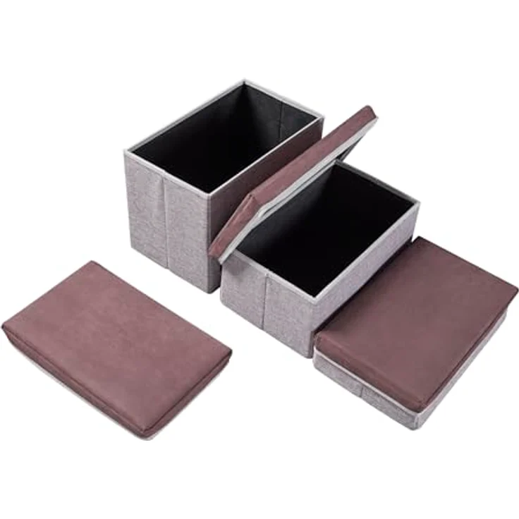 [en.casa] Hundetreppe Vojens Hunderampe für kleine Hunde 3-stufig Haustierleiter für Bett und Sofa Klappbar Katzentreppe aus Schaumstoff 30cm hoch Aufstiegshilfe 75x40x30cm – Bild 4