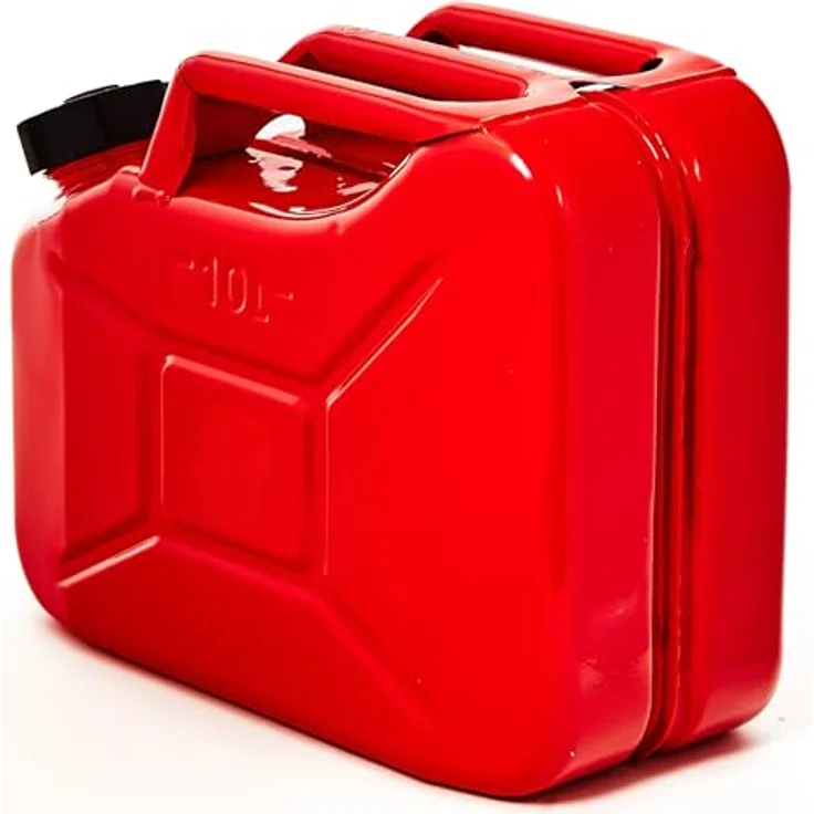 BW® Benzinkanister Metall 5x 10 Liter, rot RAL 3000, mit Schraubverschluss, TÜV-geprüft, UN-zugelassen, 0,9mm Stahl, Made in Europe – Bild 5