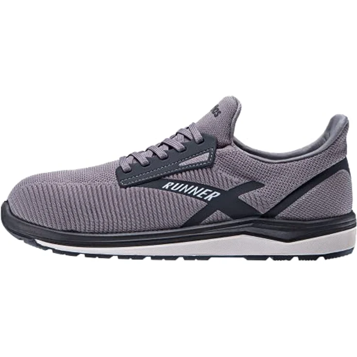 Atlas Schuhe Atlas Runner 65, Sicherheitsschuh mit LIGHT KNIT Obermaterial, flexibler Monosock-Passform, STEIN-GRAU – Bild 2