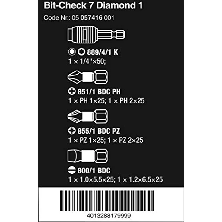 Wera Bit-Sortiment, Bit-Check 7 Diamond 1, 7-teilig, 05057416001 - Preisvergleich – Bild 3