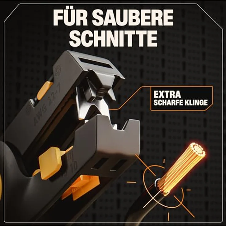 BAURIX® AKURA Abisolierzange automatisch, Abisolierwerkzeug mit integriertem Kabelschneider für Kabel 0,5–6 mm², ergonomisches Design, für Elektroinstallation und DIY – Bild 3