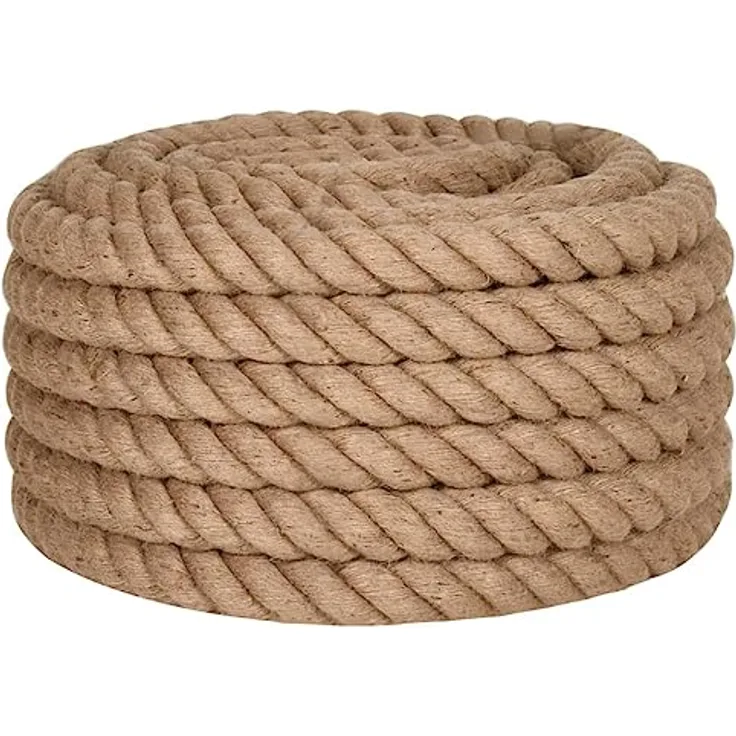 vidaXL Juteseil, Hanfseil Juteschnur 10 m Länge 30 mm Stärke, Gartenschnur Paketschnur für Basteln Dekorieren Verpacken, Jutekordel Kordel Seil