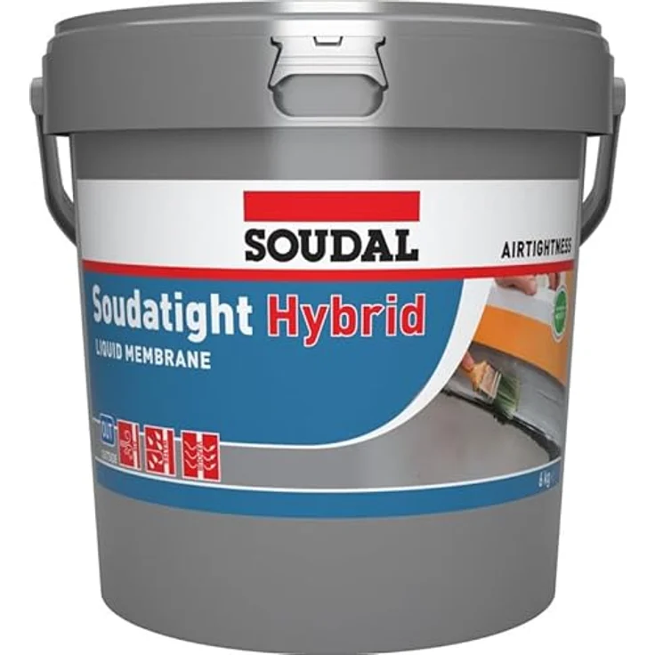 Soudal Soudatight Hybrid, luftdichte Membran aus Hybrid-Polymer, 6 kg, Grau – Bild 2