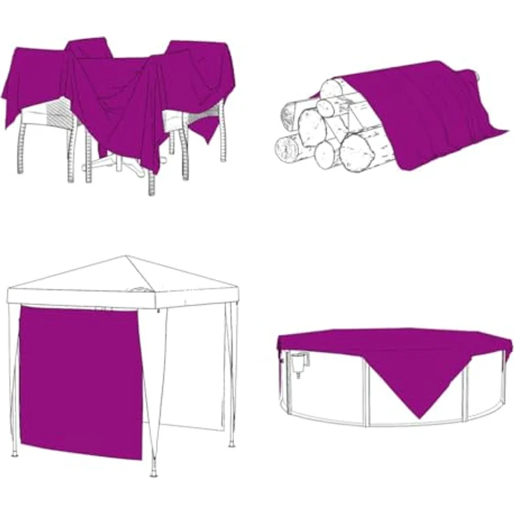 vidaXL Transparente Plane mit Ösen, 5x10 m Polyethylen, wasserfest und robust, vielseitig einsetzbar – Bild 6