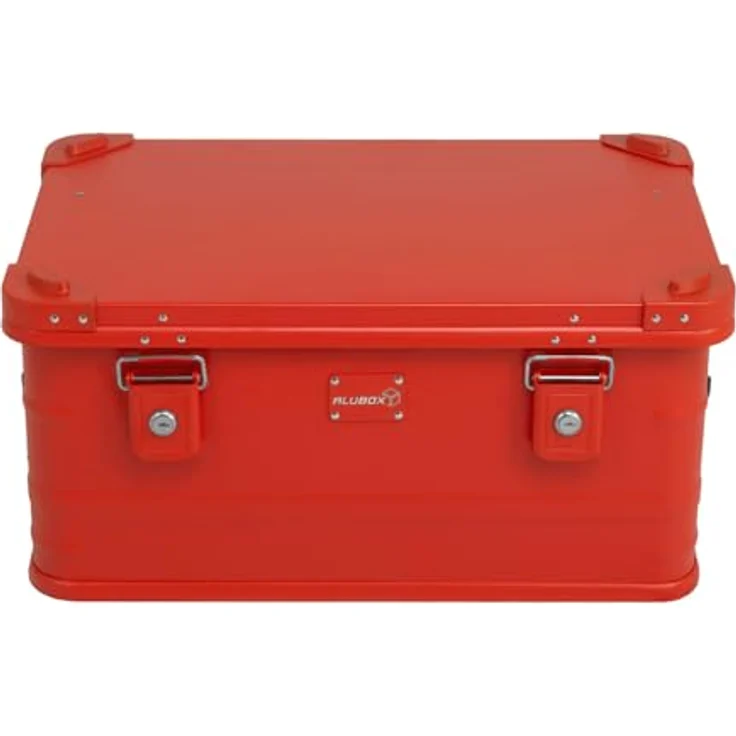 Alubox Metallkiste FIRE RED, stapelbare 47 Liter Werkzeugtruhe mit Deckel und sicherem Verschluss – Bild 4
