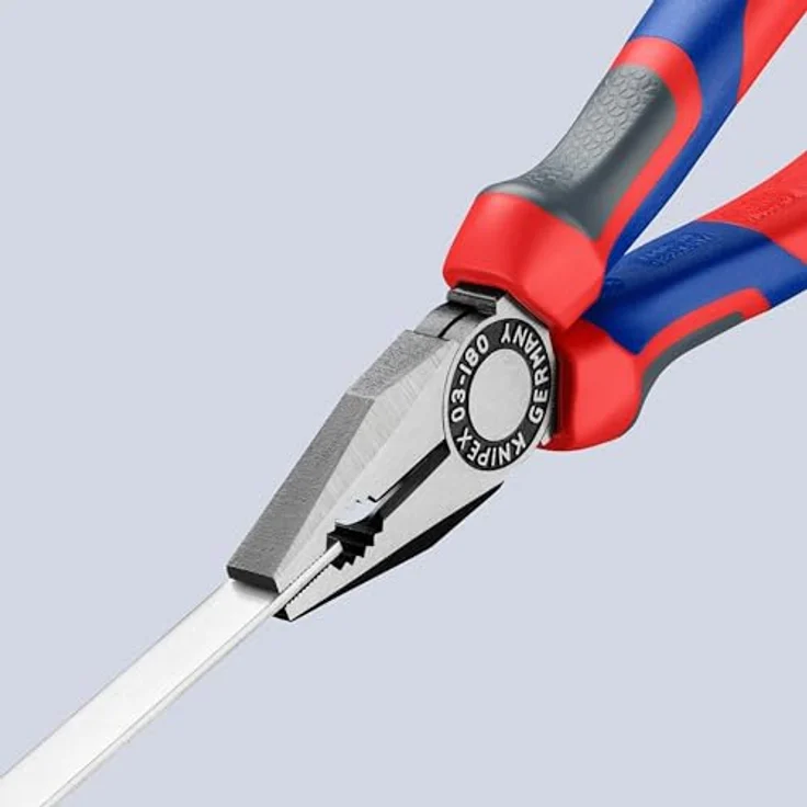 KNIPEX 03 02 180 Kombizange mit Mehrkomponenten-Hüllen schwarz atramentiert 180 mm – Bild 4