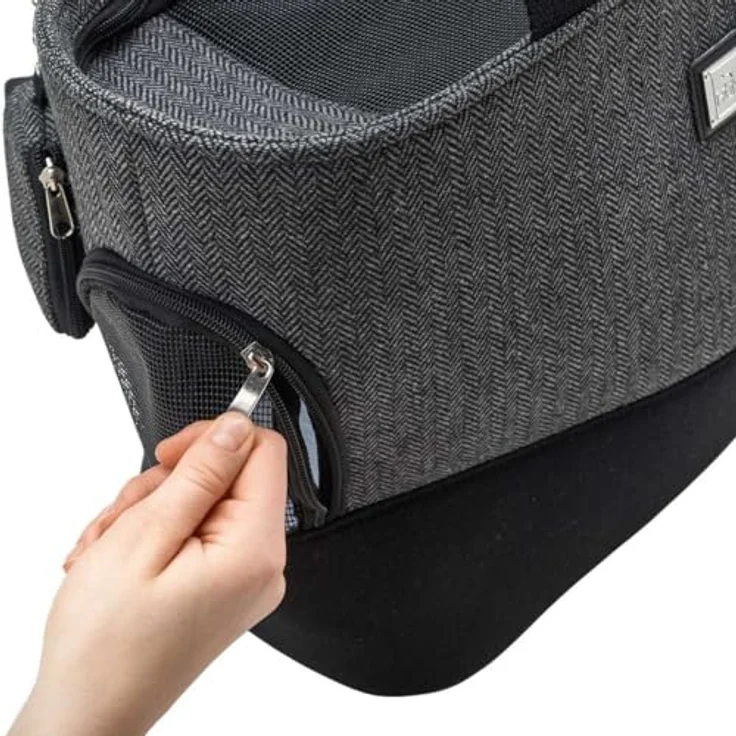 Hunter Tragetasche Barcelona grau 40x19x30 cm mit Kotbeutel Etui – Bild 4