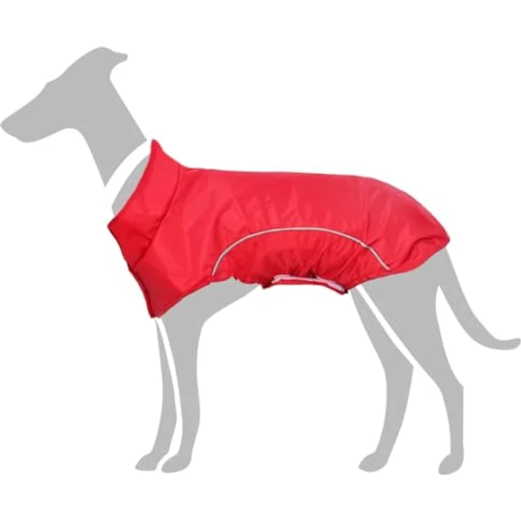 vidaXL Hunde Regenmantel L, wasserdicht mit Reflexstreifen, Polyester, rot, für Welpen – Bild 2