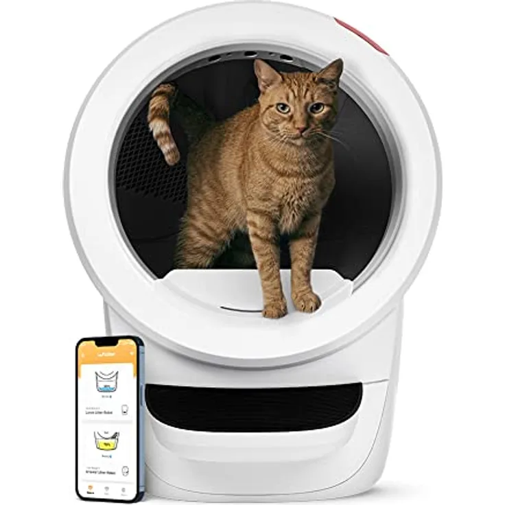 Litter-Robot 4 mit Tritt & Zaun von Whisker (Weiß) - Selbstreinigende Katzentoilette, WiFi, klumpendes Streu, 2-Jahre Garantie - Preisvergleich