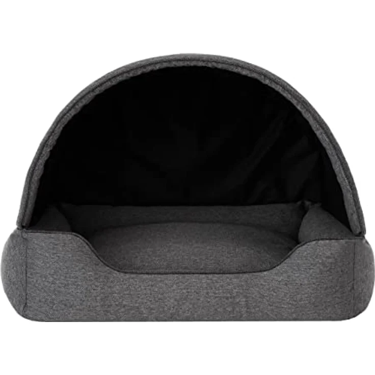 DOGGY Hundehöhle Hundebett Katzenbett Hundehütte Haustierbett Graphit 60x47 cm, 2-in-1 Design, Ausziehbare Abdeckung, OEKO-TEX zertifiziert – Bild 2