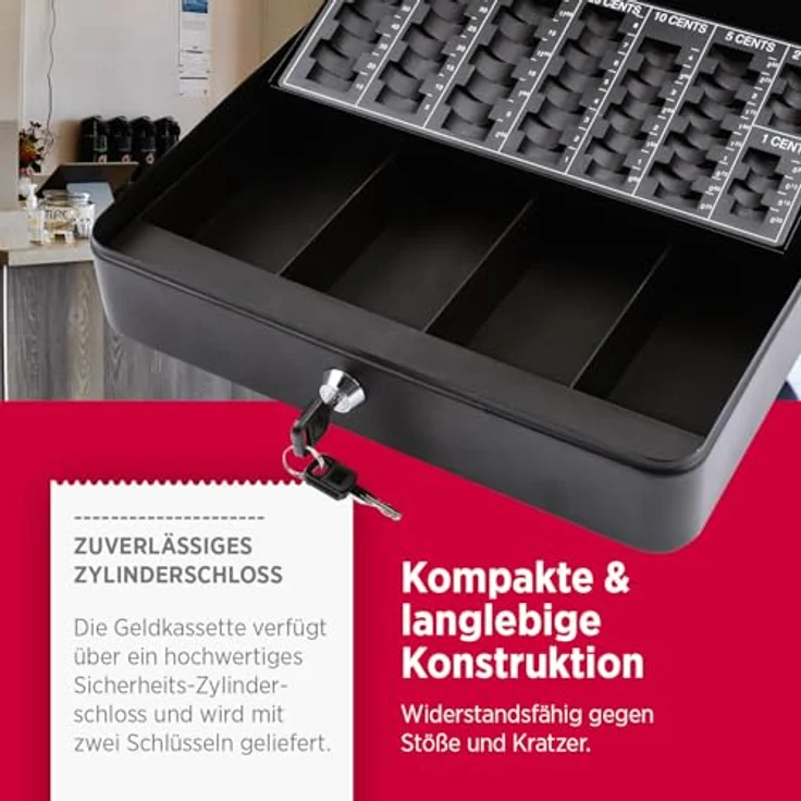 OLYMPIA Geldkassette CB770 Plus mit Münzeileinsatz und Geldprüfstift – Bild 4