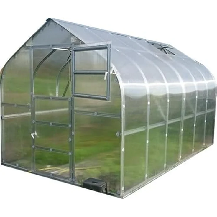 Klasika Gewächshaus KLASIKA STANDART 10 (2,5 x 4 m) mit Fundament, 4 mm Polycarbonat und automatischen Dachluken, grau – Bild 5