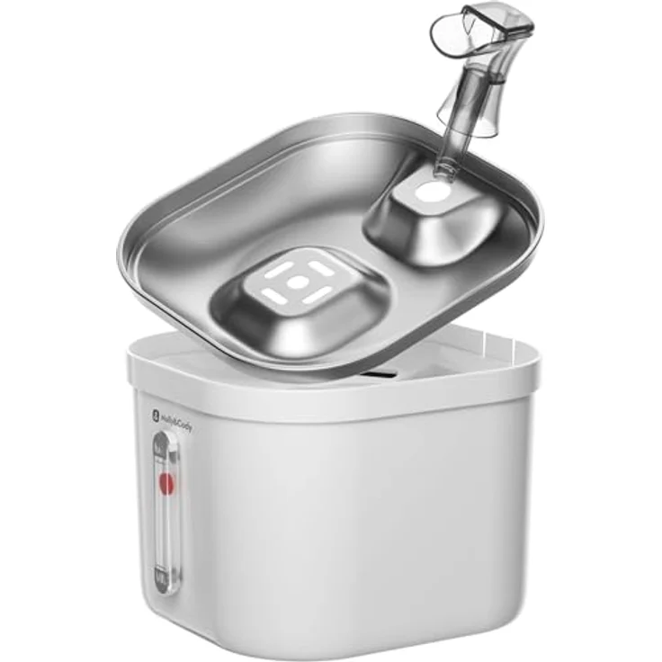 Molly&Cody Spring Trinkbrunnen für Katzen & Hunde (2L Wasserkapazität, Ultra leise Wasserpumpe, 3-faches Filtersystem, kompakt, Edelstahl) – Bild 2