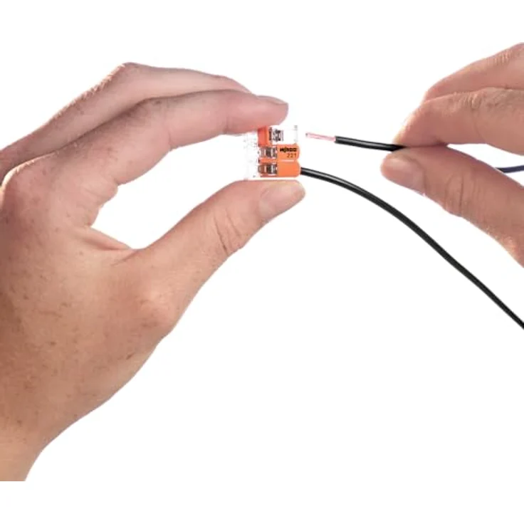 WAGO 221-613 Verbindungsklemme, flexibel für Leiterquerschnitte 0.5-6mm², Polzahl 3, transparent orange – Bild 5