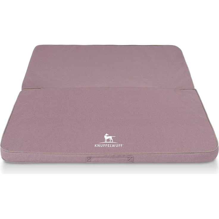 Knuffelwuff Hundematte Faltbare Reisematte Tacoma, Orthopädisch mit Memory Foam Schaummatratze, kuscheligem Velours - Blau – Bild 1
