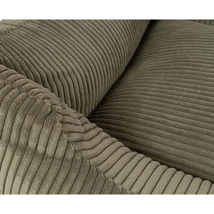 Knuffelwuff Hundebett aus Cord mit Handwebcharakter Olivia XL 105 x 75cm Khaki - Abnehmbarer Bezug - waschbar - für große, mittelgroße und kleine Hunde – Bild 3