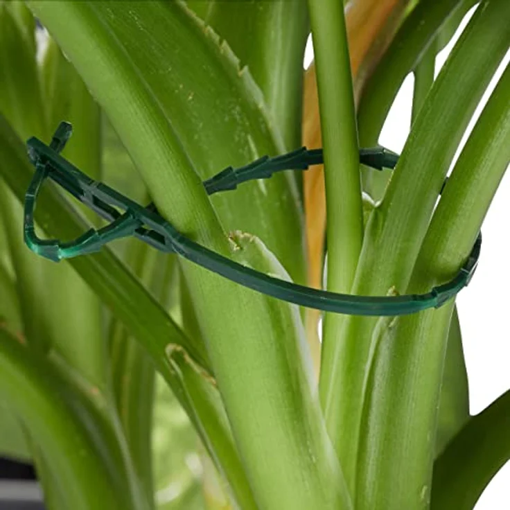 Relaxdays Pflanzenhalter, grün Set 110-teilig, stabile Pflanzenclips, Bindedraht mit Cutter, Rankhilfe Rosen, Tomaten, 110er Pack – Bild 2