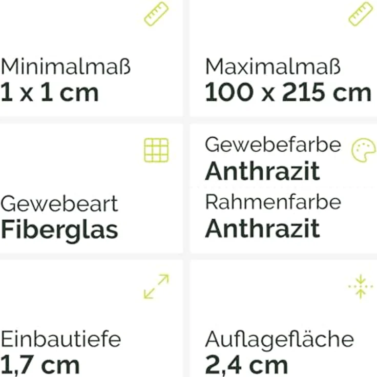 Nematek Fliegengitter Tür Light - Insektenschutz Balkontür mit anthrazit Rahmen, stabiler Metallverstärkung - Bausatz bis max. 100 x 215 cm – Bild 2