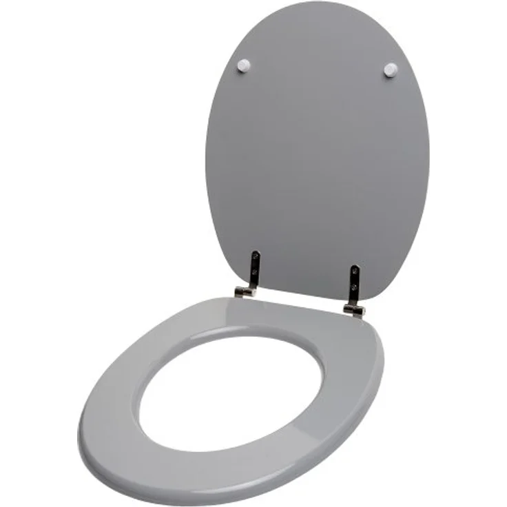 Sanilo WC Sitz Manhattan Grau, Hochwertiger und Stabiler Toilettendeckel aus Holz mit antibakterieller Oberfläche – Bild 3