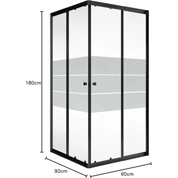 Schulte Duschkabine Sunny Eckeinstieg mit Schiebetüren, variabel von 75 - 90 cm, 180 cm, Montage auf Duschwanne oder Fliese, 4 mm Sicherheitsglas – Bild 10