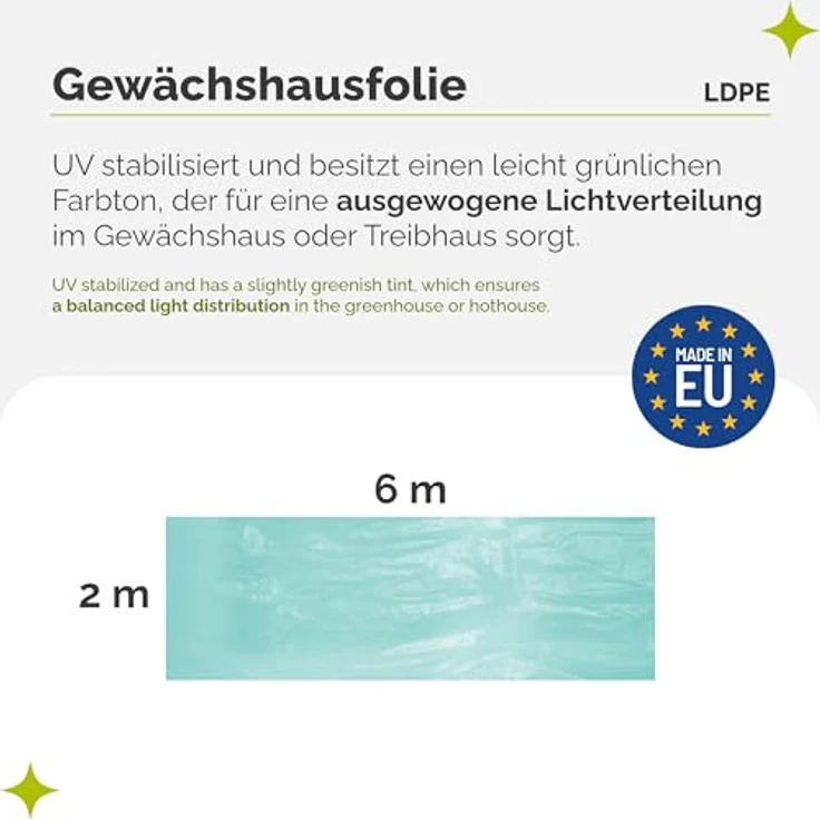 Garronda Foliengewächshaus GD-0198, 3-Schicht UV-stabilisierte und reißfeste Abdeckfolie für Garten, grün, in mehreren Größen erhältlich – Bild 2