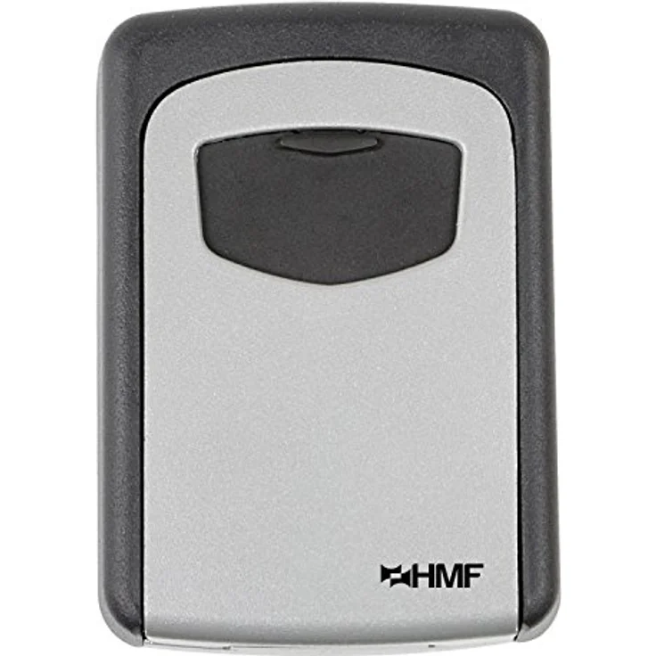 HMF 326-02 Schlüsseltresor mit 4-stelligem Zahlencode, Schlüsselbox für außen | 12,2 x 8,7 x 4 cm | Grau – Bild 2