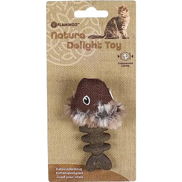 Flamingo KS Natura Delight Catnip Fisch Mix 9CM, Textil-Tierspielzeug