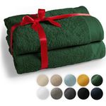 Blumtal Saunatuch, Dunkelgrün, 80x200 cm, 100% Baumwolle, schadstoffgeprüft, 2er Set