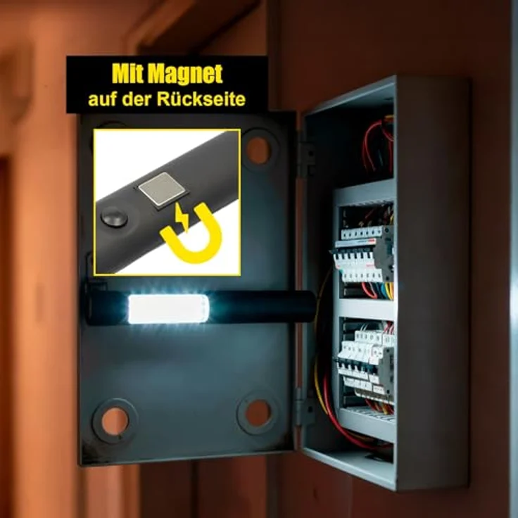 Eaxus® 2er Set LED Arbeitsleuchte - Taschenlampe mit Magnet, inkl. Batterien, hohe Leuchtkraft, 24h Leuchtdauer im Taschenlampen-Modus – Bild 3