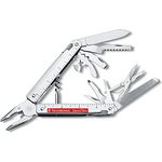 Victorinox, Multifunktionswerkzeug, Swiss Tool X Plus Ratchet, silber (40 Funktionen, Feststellklinge, Kombi-Spitzzange, Hartdraht-Schneider)