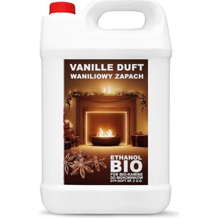 DTP-SOFT 4x5 Liter Bioethanol Premium 100% fürAlkohol für Kamin (VANILLEDUFT, 20L) - Nachhaltige Herstellung, Effiziente Verbrennung, Zertifizierte Sicherheit – Bild 3