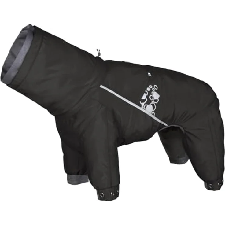 HURTTA Mudventure Overall ECO, wasserdichter Hundeoverall mit reflektierenden Prints, schwarz – Bild 3