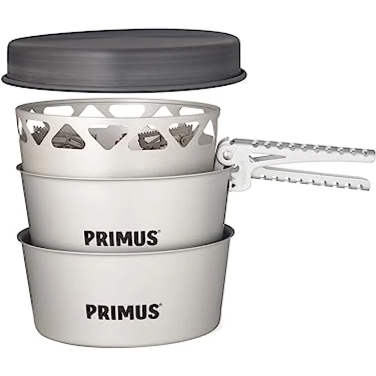 Primus Campingkocher, Gaskocher mit integriertem Windschutz und Brenner, 2,3 Liter Töpfe für 2-5 Personen, Aluminium, Höhe 11,6 cm – Bild 2