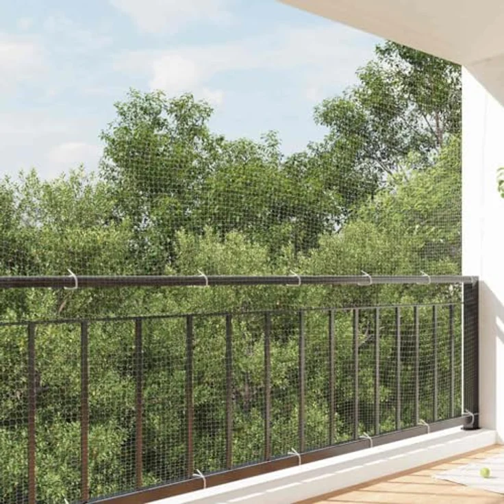 vidaXL Katzennetz Transparent 3x2 m, strapazierfähiges Nylon Katzenschutznetz für Balkon und Fenster, UV-beständig und anpassbar – Bild 2